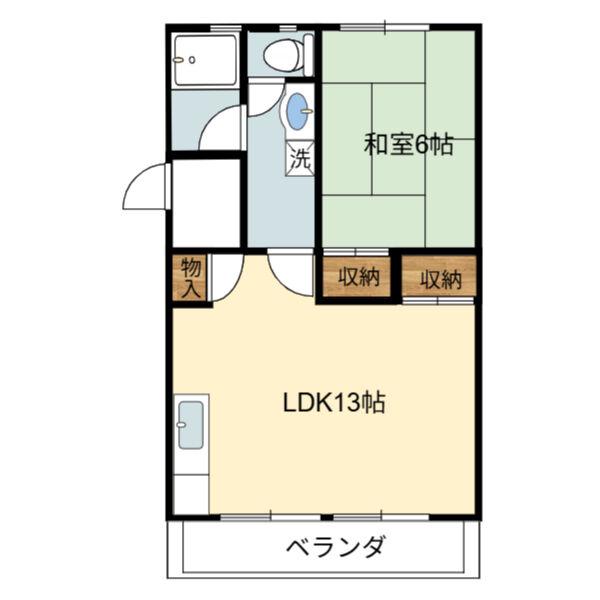 柏原ハイツ(1LDK/3階)の間取り写真