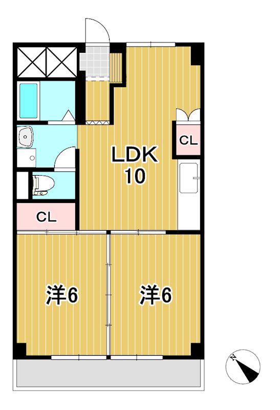 コープカメリア(2LDK/6階)の間取り写真