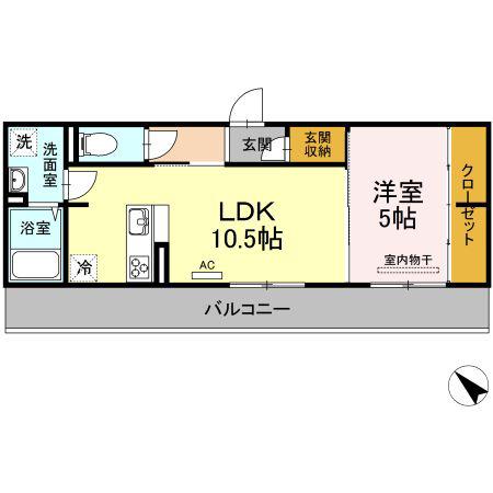 D-ROOM ADVANCE(1LDK/2階)の間取り写真