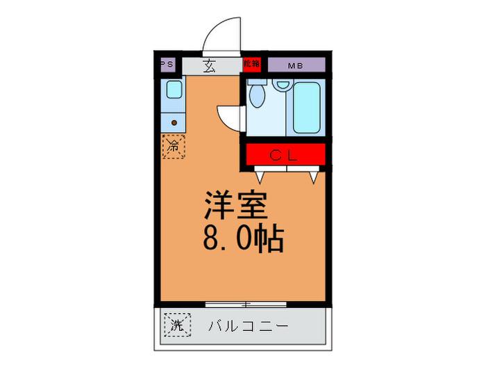 メゾンイガラシ(ワンルーム/2階)の間取り写真