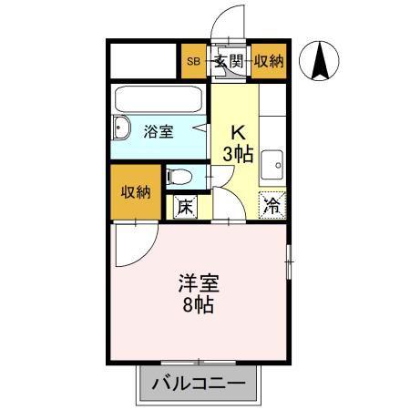 メリーランドマンション(1K/1階)の間取り写真