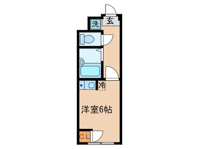 フラット5SALT(ワンルーム/2階)の間取り写真