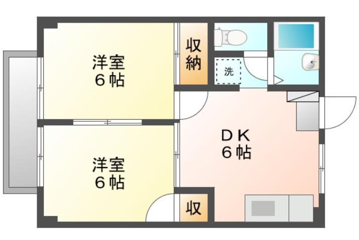シティハイツグリーン(2DK/2階)の間取り写真