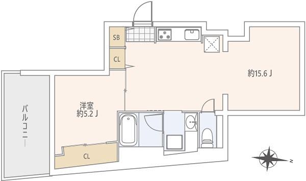 GRANDSTORY用賀II(1LDK/4階)の間取り写真