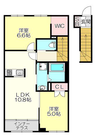 FORESTA(2LDK/2階)の間取り写真