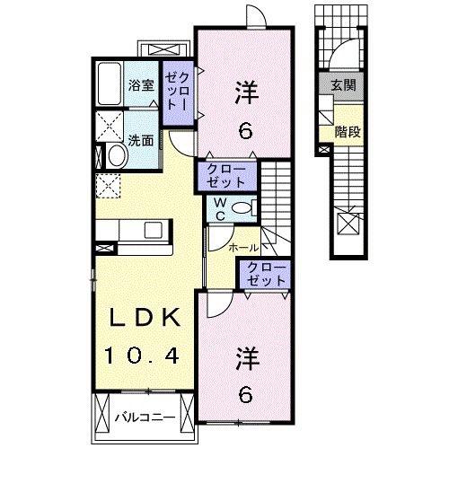 アバンツァート(2LDK/2階)の間取り写真