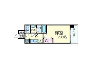 プレサンス松屋町駅前デュオ(1K/2階)の間取り写真