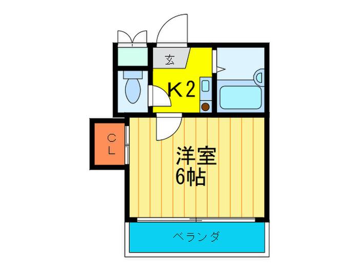 藤マンションII(1K/2階)の間取り写真