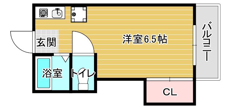J.M.オレンジハイツ(ワンルーム/2階)の間取り写真