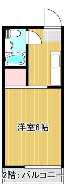 みやきハイツ(1K/2階)の間取り写真