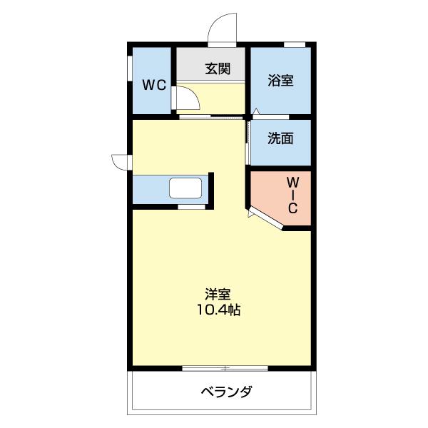 ハッピーハウス中根(ワンルーム/2階)の間取り写真