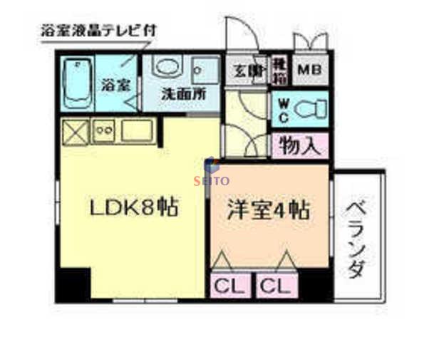 福島プライマリーワン(1LDK/3階)の間取り写真