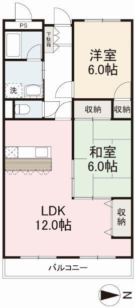 FUTABAI(2LDK/2階)の間取り写真