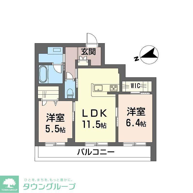 グラヴィタス(2LDK/3階)の間取り写真
