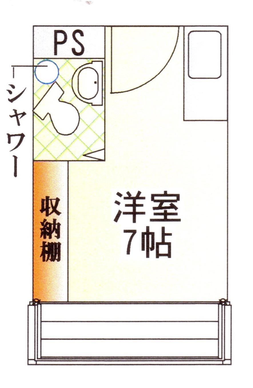 グリーンハイツ高野(ワンルーム/2階)の間取り写真