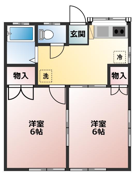 ララポート(2K/1階)の間取り写真