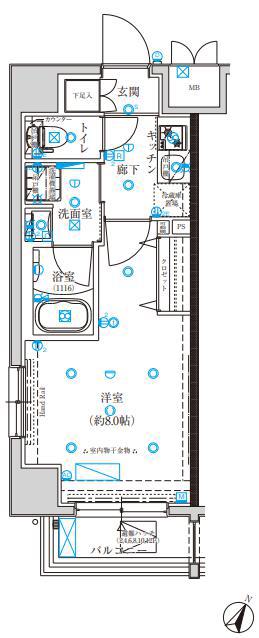 クレイシア板橋蓮沼(1K/5階)の間取り写真