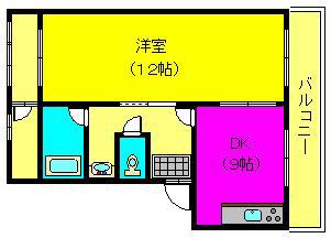 メゾン前栽 I(1DK/2階)の間取り写真