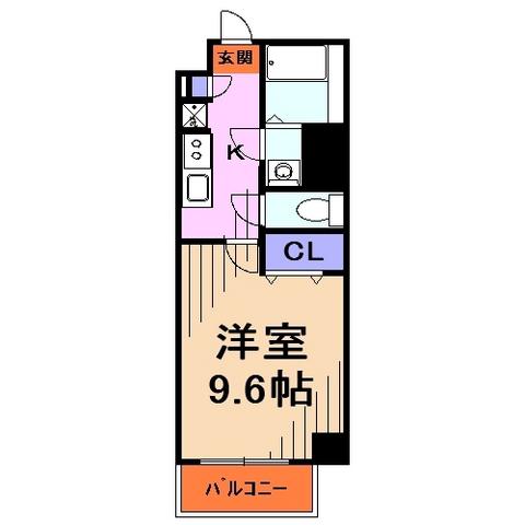ラディアントコート(1K/2階)の間取り写真
