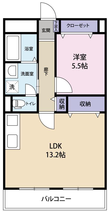 レジデンス野村(1LDK/6階)の間取り写真