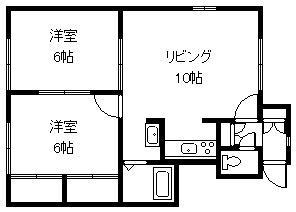 シェスティラル3条(2LDK/1階)の間取り写真