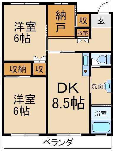 リーガルメゾン枚方(2SDK/3階)の間取り写真