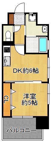 ルークス紅梅(1DK/7階)の間取り写真