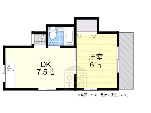 服部コーポ(1DK/2階)の間取り写真