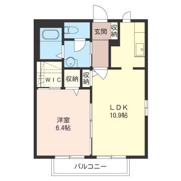 シャーメゾン ヴェルディ・ア・カーサA(1LDK/1階)の間取り写真