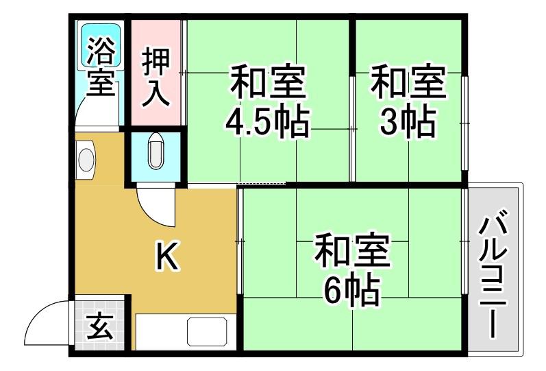 佐野マンション(3DK/2階)の間取り写真