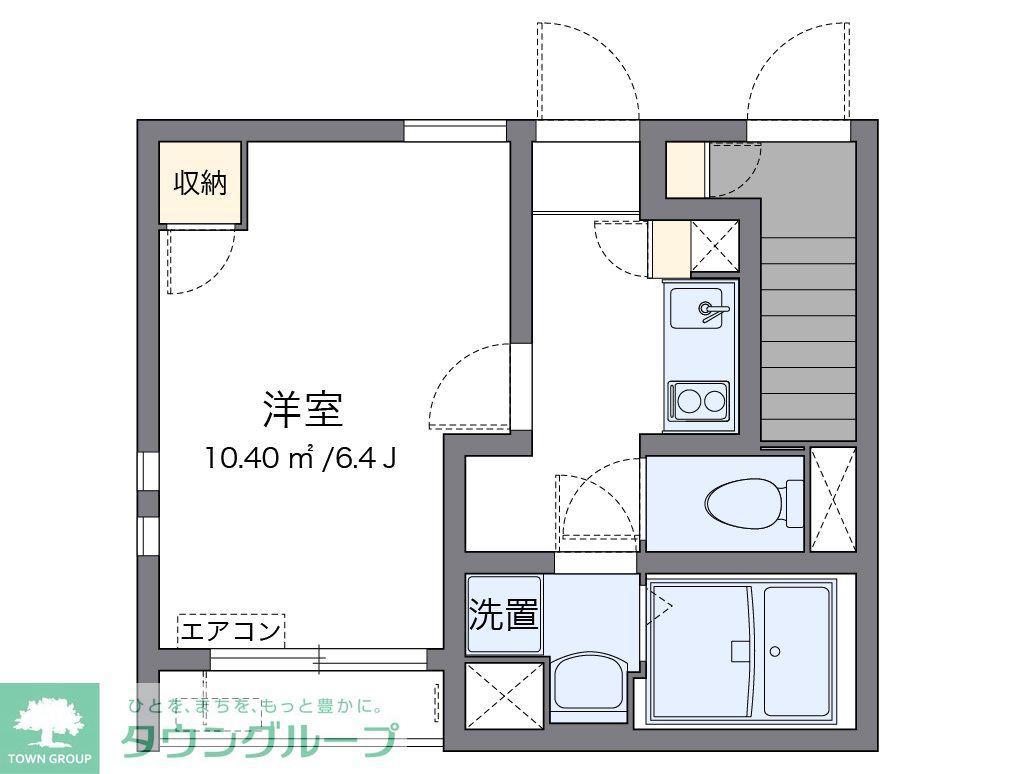 クレイノウエストコート(1K/1階)の間取り写真