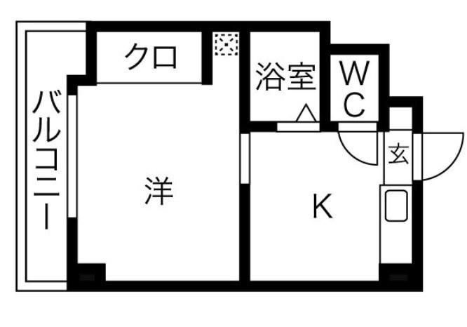 ハッピーコート豊沢(1K/3階)の間取り写真