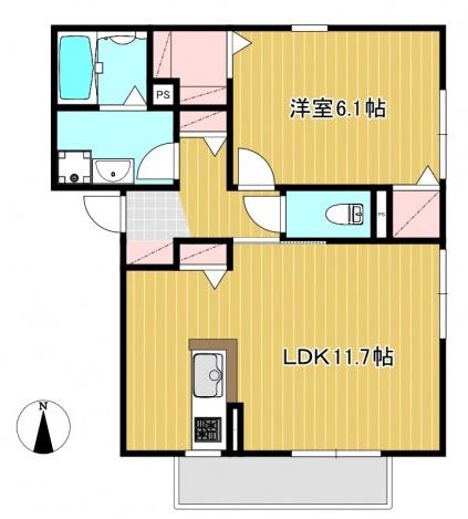 RADICALE I(1LDK/2階)の間取り写真