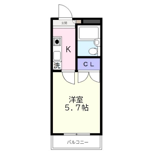 メゾンドラコール(1K/1階)の間取り写真