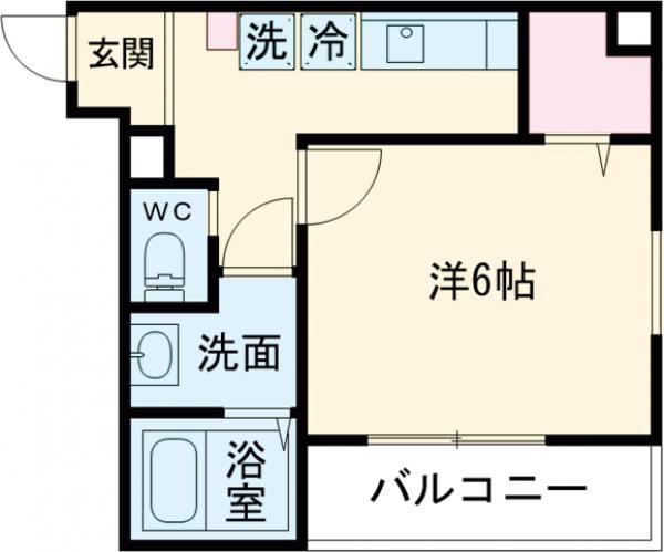 MELDIA青梅(1K/3階)の間取り写真