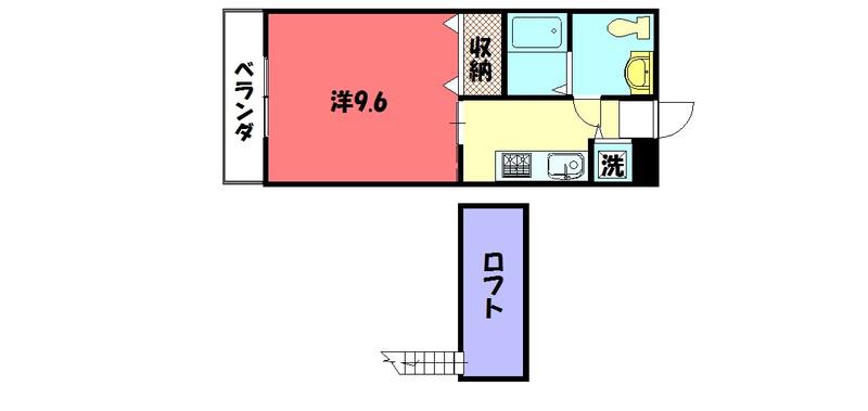ESUTUDIO COMODO(1K/2階)の間取り写真