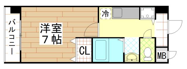 ベルドミール末広五番館(1K/3階)の間取り写真