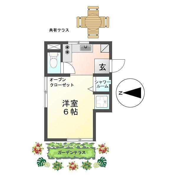 恵明荘(ワンルーム/1階)の間取り写真
