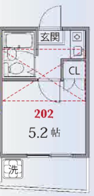 アイルイン上北沢(1K/2階)の間取り写真
