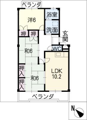 リトルアイランド202(3LDK/1階)の間取り写真