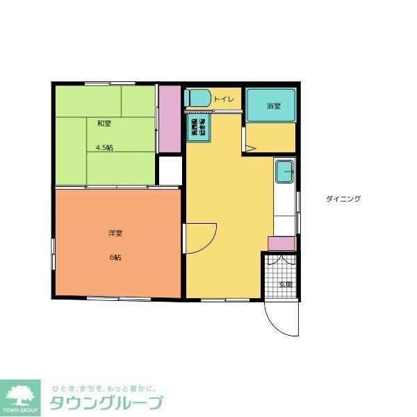 蟻川ハイツ(2K/1階)の間取り写真