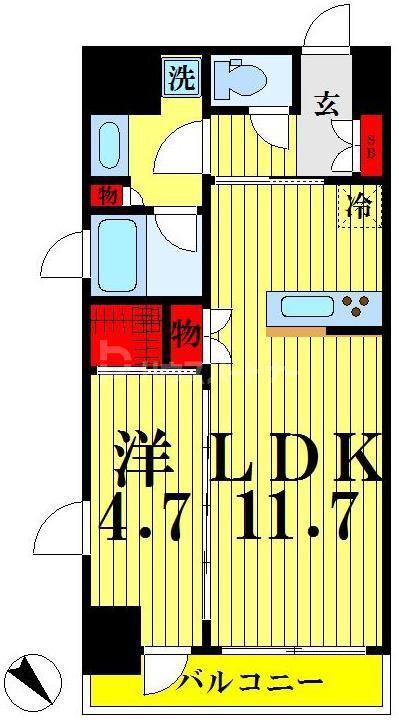 AXAS墨田ASYLCOURT(1LDK/7階)の間取り写真