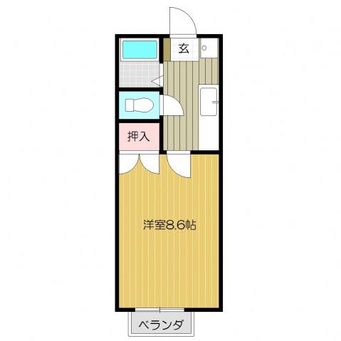 ジュネスK.Y(1K/1階)の間取り写真