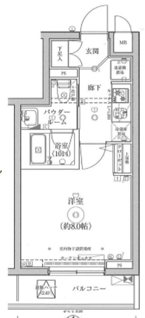 パティーナ大森DUO(1K/4階)の間取り写真