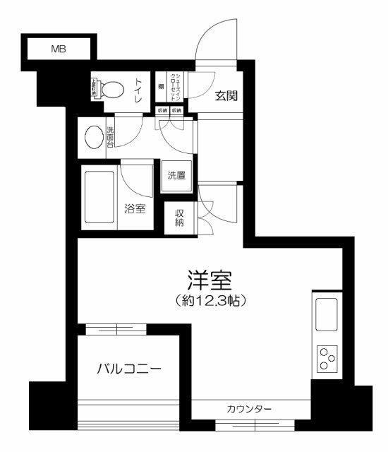 BELISTA横浜(ワンルーム/10階)の間取り写真