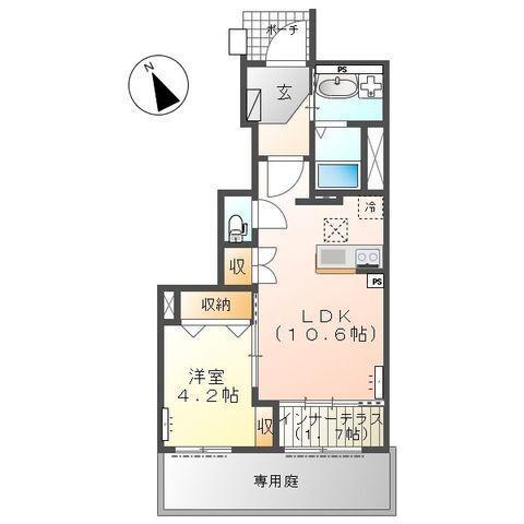 エヌ メゾン(1LDK/1階)の間取り写真