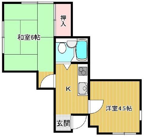大町コーポ3(2K/2階)の間取り写真