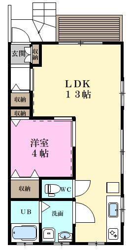 ジェレミスクウェア2(1LDK/1階)の間取り写真