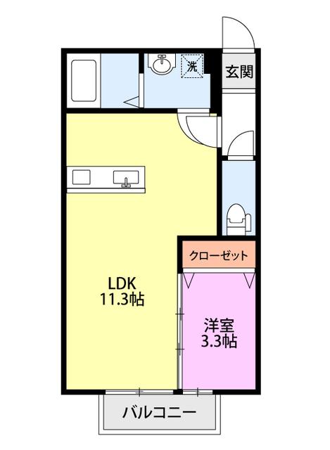ヴィオールチェ(1LDK/2階)の間取り写真