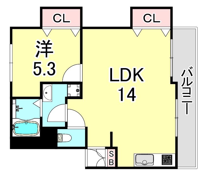 第一松並ハイツ(1LDK/4階)の間取り写真